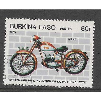 BURKINA FASO 1985 80F MANET MOTOR CYCLE SG 768 FINE USED