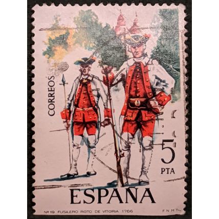 Stamp Spain SG2293 1975 5Pta Military Uniforms Used