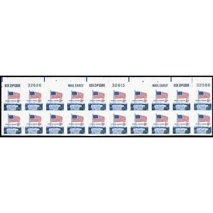 1338f, Mint NH XF Imperforate Top Plate Block of 20 Stamps - Stuart Katz