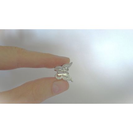 Set of 2 tiny small silver tone butterfly acrylic hair claw clip