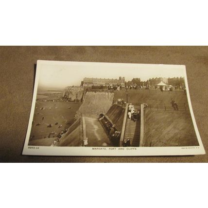 1908 Rapid real photo Postcard - Margate Fort & Cliffs - Kent