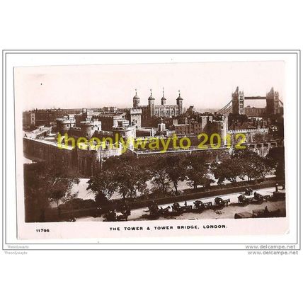 THE TOWER & TOWER BRIDGE, LONDON, ENGLAND, 1900/10s?, Postcard