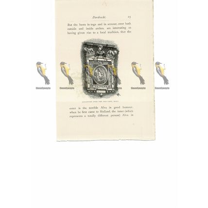 Sculpture Over Old Gate, Dort (Dordrecht), Holland, Book Illustration, 1889