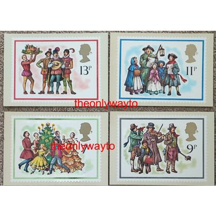 Christmas, 4 Unused Items, PO PHQ 32, 1978, Postcard