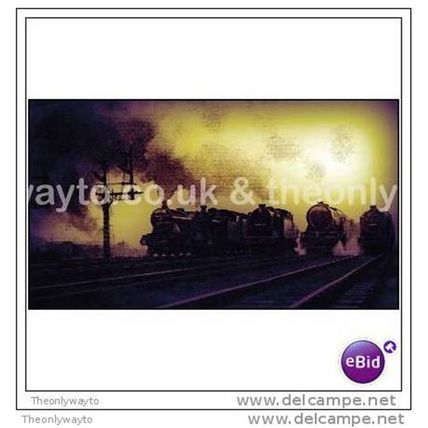 5 FAMOUS LOCOMOTIVES LEAVING KINGS CROSS, REPRODUCTION, Postcard
