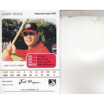 ALBERT PUJOLS ROOKIE2004 AUTOGRAPHED ST. LOUIS REDBIRDS ALL-STAR WORLD CHAMPION