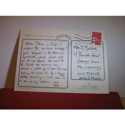 PONT DES ARTS, PARIS FRANCE used postcard 2002 pm =