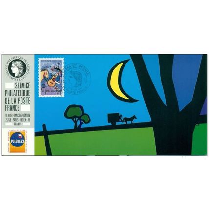 104 Carte officielle Exhibition Poznan 1993 FDC Gens du voyage Guitare Musique