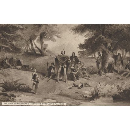 William Shakespeare Meets The Strolling Players Music Tucks Old Postcard