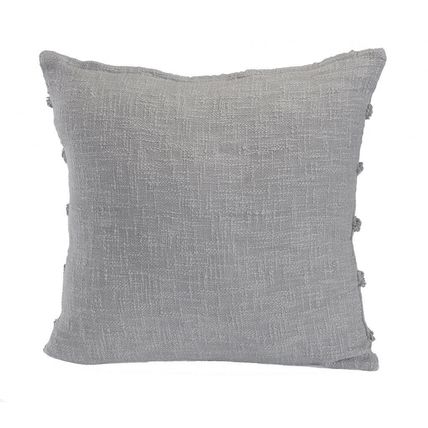 20" X 20" Gray 100% Cotton Zippered Pillow