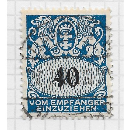 DANZIG 1923 POSTAGE DUE USED 40pf Mi 34
