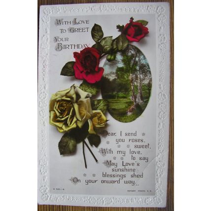 vintage postcard With Love to Greet your Birthday