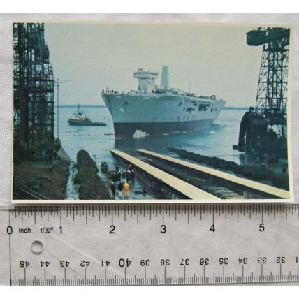 old postcard The Launch of Invincible