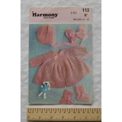 Vintage: Harmony No. 113 cardigans, 3 ply, 16-18 inches