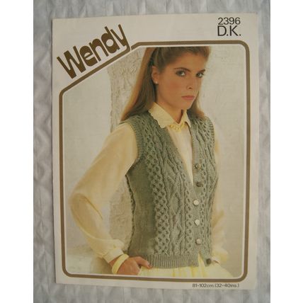 Vintage: Wendy 2396 lady's waistcoat, DK, 81-102 cm, 32-40 inch