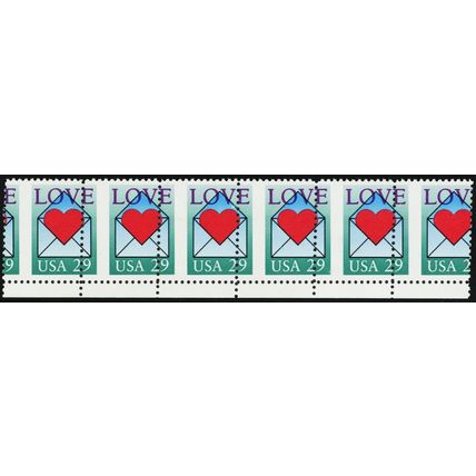 2618, Mint NH 29¢ - Misperforated Error Strip of Six * Stuart Katz