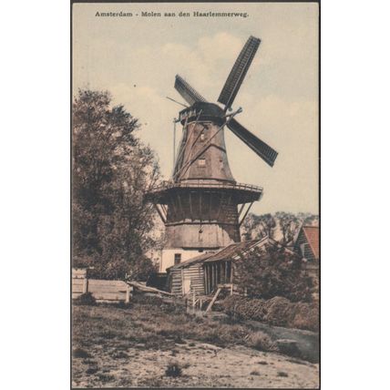 Molen aan den Haarlemmerweg, Amsterdam, c.1905 - Brouwer Briefkaart