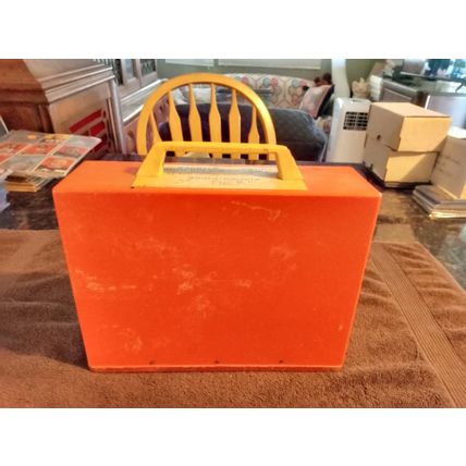 Old Vintage Fisher Price Giant Screen Music Box TV # 114 10" Wide Working 1966