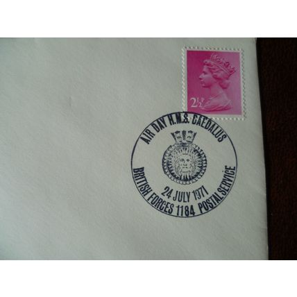 1971 GB Air Day HMS Daedalus Cover BFPS 1184 handstamp cancel Navy ships