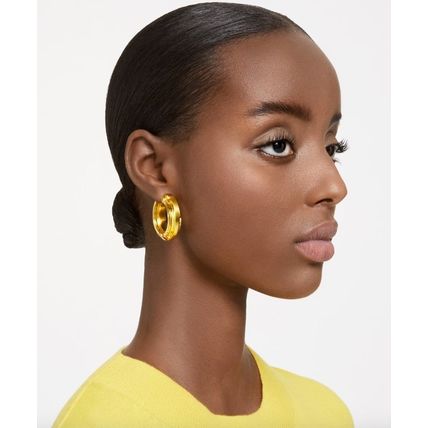 SWAROVSKI Lucent Hoop, Statement, Round shape, Gold Tone Earrings - NEW in Box