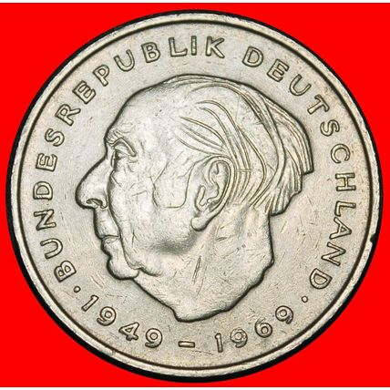 Ⰶ HEUSS (1884-1963):GERMANY★2 MARKS 1971D BAVARIA 1949-1969★LOW START★NO RESERVE