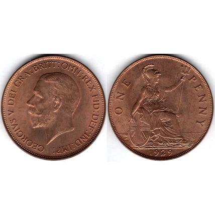 Great Britain. George V. Penny 1929. AU+. dy23473