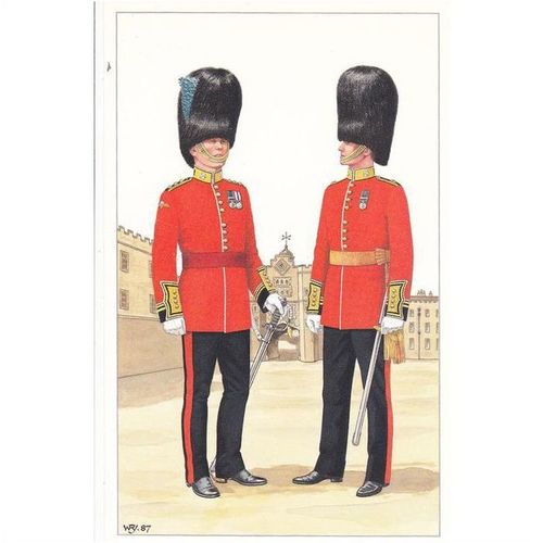 Adjutant & Field Officer Irish Guards Uniform Postcard (U14875)