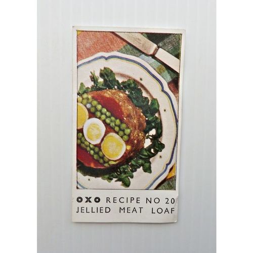 Oxo Recipe No 20 Jellied Meat Loaf Rare Collectible Card