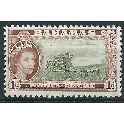 Bahamas 1954 SG202 1d Olive-Green & Brown Mounted Mint....