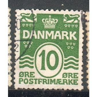 Denmark 1921 - 10ore green - numeral - used