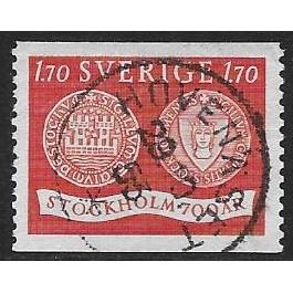 Fa 450: 1 Kr. 70 brownish red 700th Anniversary of Stockholm.