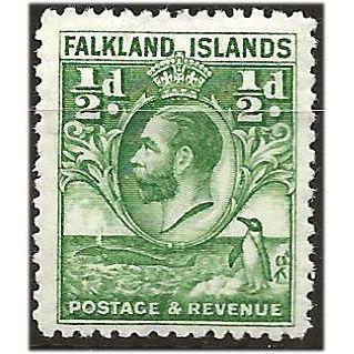 Falkland Islands 1929 SG116 1/2d Green Mounted Mint. . .. .