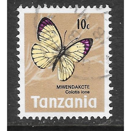 TANZANIA 1973 BUTTERFLY 10c USED MWENDACOTE USED