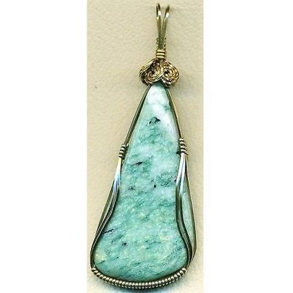 Mariposite Brass Wire Wrap Gemstone Pendant 52