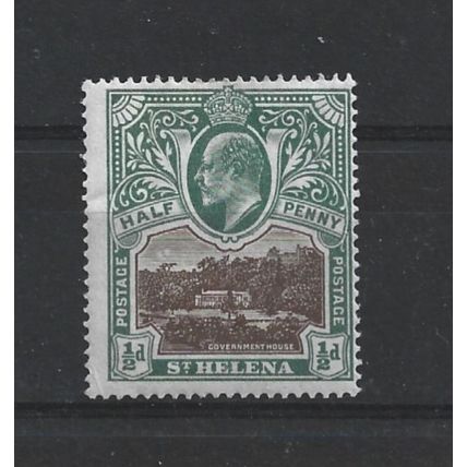 St Helena.SG55 1/2d Government House (Brown and Grey-Green).Mounted Mint.May24b