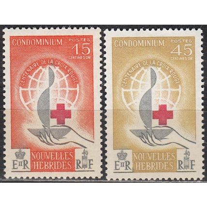 Nouvelles Hebrides 1963 Michel 198 - 199 Neuf ** Cote (2005) 17.00 € Croix-Rouge