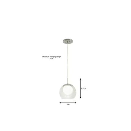 H B Melinda 40-Watt Equivalence Chrome Integrated LED Mini Pendant