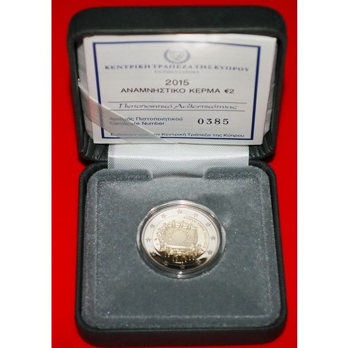 FLAG: CYPRUS ★ 2 EURO 2015 PROOF! LOW START ★ NO RESERVE!