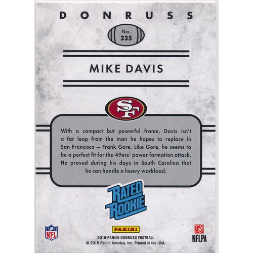 2015 Donruss Football Rated Rookie 235 Mike Davis RC San Francisco 49ers
