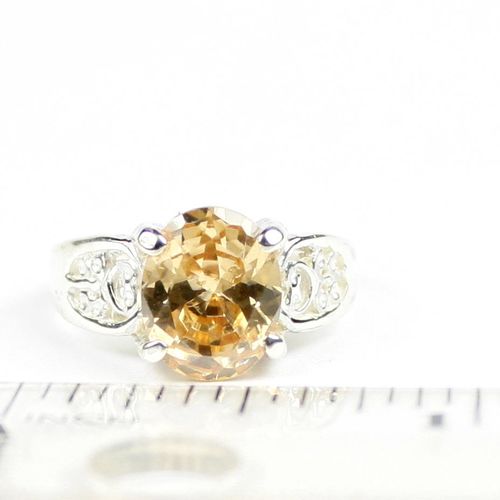 Champagne CZ, 925 Sterling Silver Ladies Ring, SR369