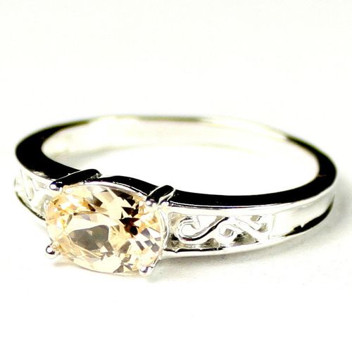 Champagne CZ, 925 Sterling Silver Ladies Ring, SR362