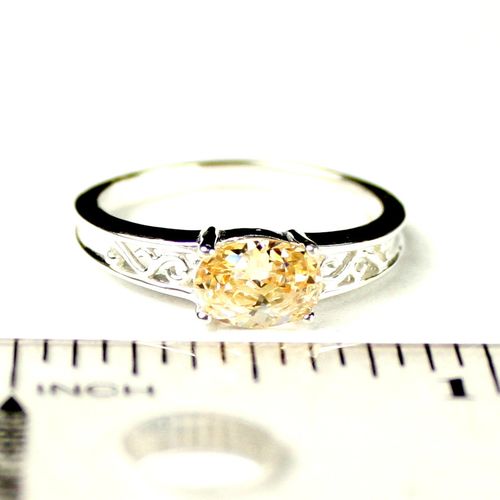 Champagne CZ, 925 Sterling Silver Ladies Ring, SR362