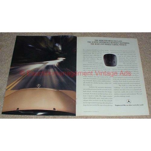 1987 Mercedes Benz 190 Class 2-Page Ad, Mastering Road!
