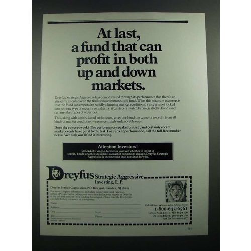 1988 Dreyfus Strategic Aggressive Fund Ad - At Last