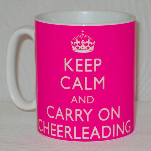 Keep Calm And Carry On Cheerleading Mug Can Personalise Great Cheerleader Gift