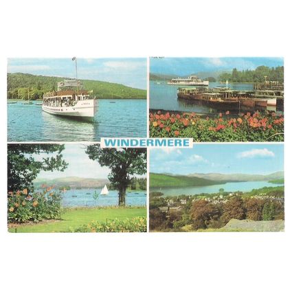 WINDERMERE, vintage unused postcard multiview by Gomis Ltd.. =