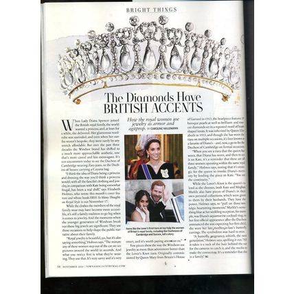 EMMA CORRIN-FENNELL-O'CONNOR Town & Country Magazine 2020 "THE CROWN" B.NEW