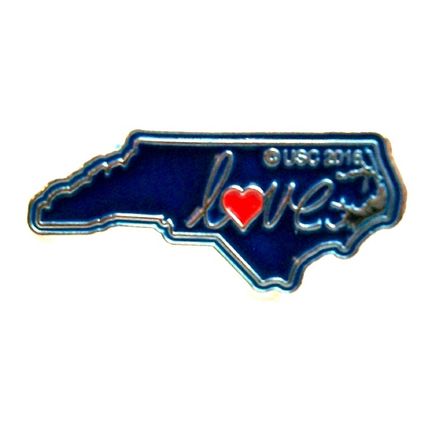North Carolina Love State Outline Hat Tac or Lapel Pin