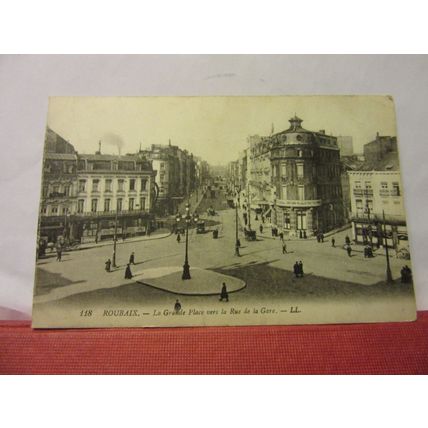 LA GRANDE PLACE, ROUBAIX, FRANCE unused antique postcard /