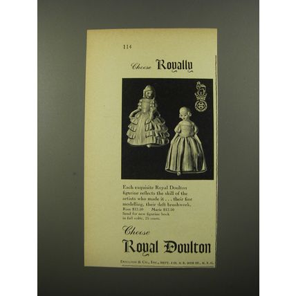 1954 Royal Doulton Porcelain Figurines Advertisement - Rose and Marie